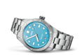 Oris Divers Sixty-Five Cotton Candy Unisex 01 733 7771 4055-07 8 19 18 horloge 38mm met turquoise wijzerplaat en roestvrijstalen band. Luxe Swiss Made heren horloge geschikt voor dames en heren.