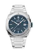 Alpina Alpiner Extreme Herenhorloge 40mm met blauw geometrisch patroon op wijzerplaat en roestvrijstalen band. Swiss Made automatisch horloge voor heren.