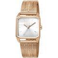 Esprit Cube Mini Dameshorloge 25mm - ES1L071M0035 met roségouden schakelband en vierkante kast, ideaal voor dagelijks stijlvol gebruik.