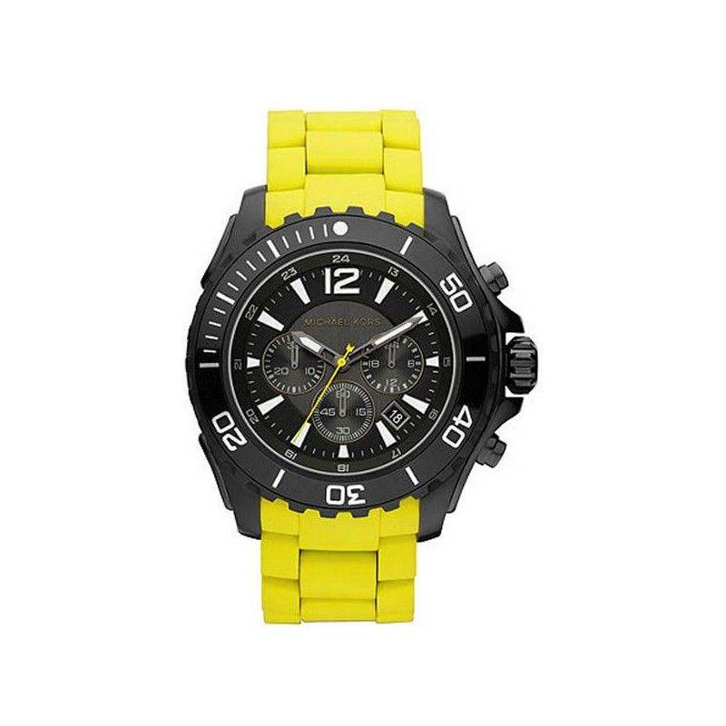 Michael Kors MK8235 Herenhorloge - Opvallend Zwart & Geel RVS - 46-52mm