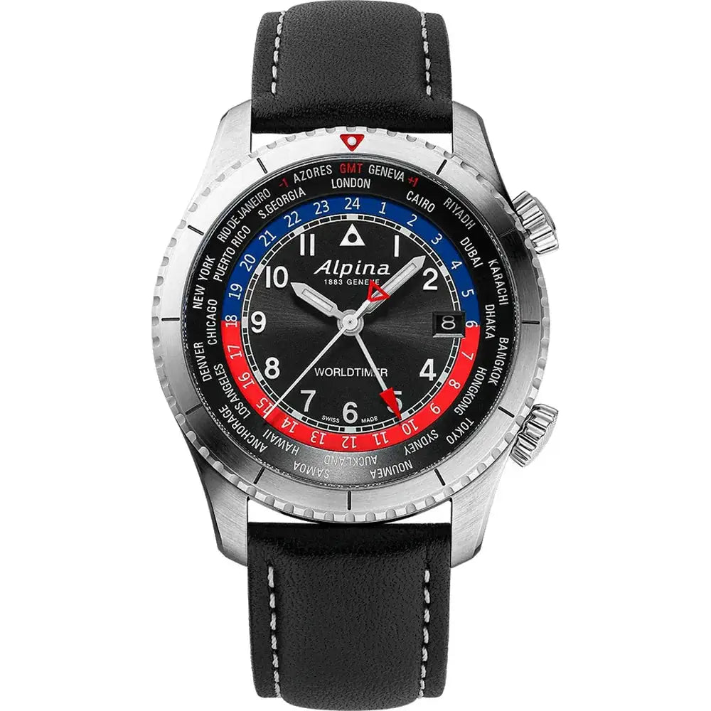 Alpina Startimer Pilot Worldtimer AL-255BRB4S26 Herrenuhr 41mm