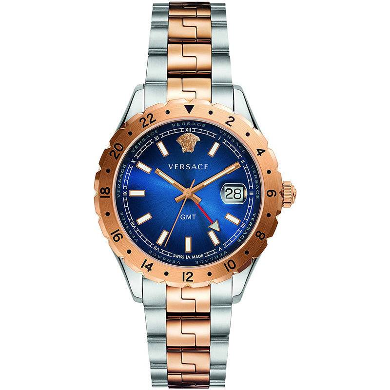 Rosa/Goldfarben und RVSVersace Hellenyium GMT Automatic Swis Made Herrenuhr Saphir 42 mm V1106 0017