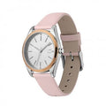 Lacoste dameshorloge 36mm - LC2001098 met roze leren band en zilverkleurige wijzerplaat, elegant accessoire voor elke outfit.