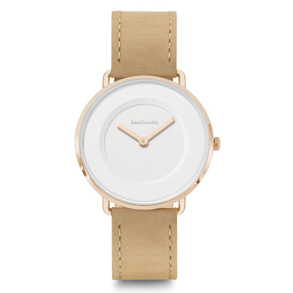 Lambretta Mia 34 Wildleder Roségold Weiß Beige Damenuhr – 34 mm