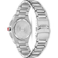 Achterkant van de Swiss Military Hanowa SMWGI0000405 Thunderbolt Chrono herenhorloge 43mm met roestvrijstalen band en Zwitsers logo op de kroon.